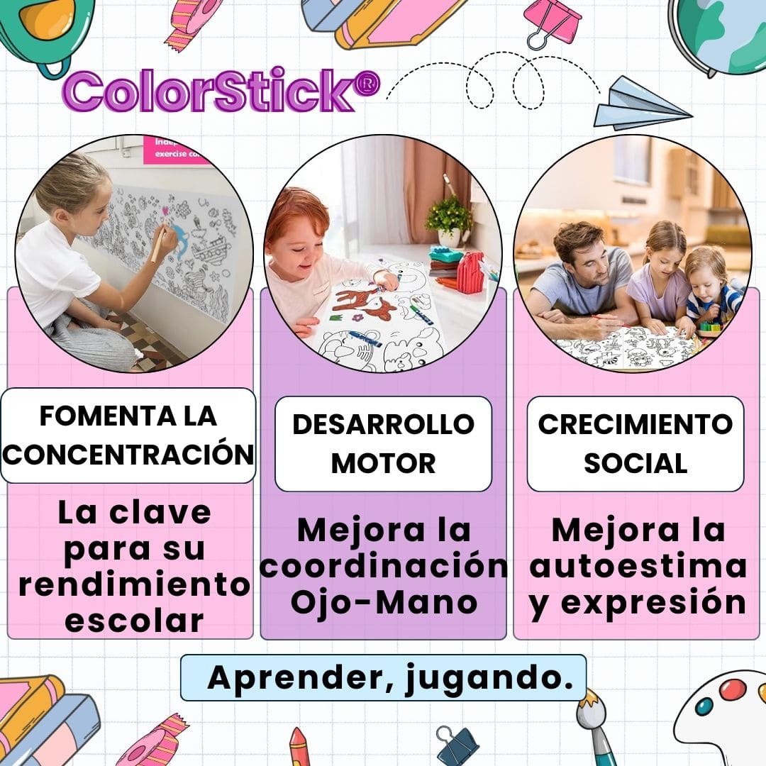 ColorStick® 2X1 (Rollo de dibujos para niños)