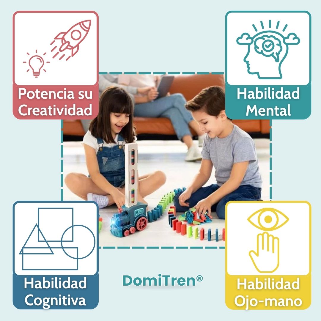 DomiTren® (Juego de tren y dominó para niños)