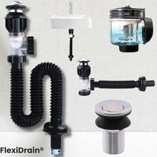 FlexiDrain® (Desagüe para lavabo ajustable y flexible)