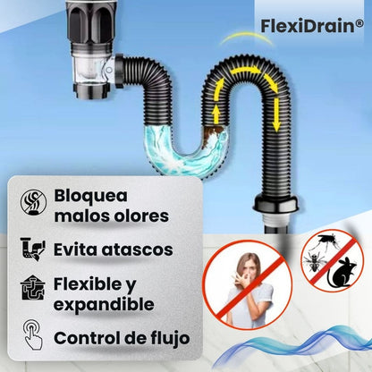 FlexiDrain® (Desagüe para lavabo ajustable y flexible)